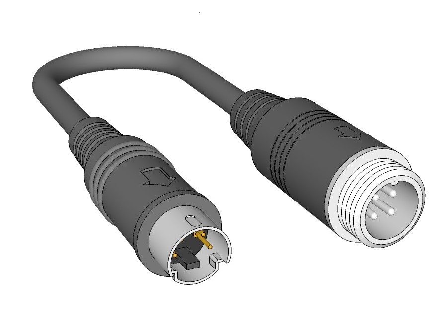 Adapterkabel 4-Pin CV Stecker auf 4-Pin Aviation Stecker