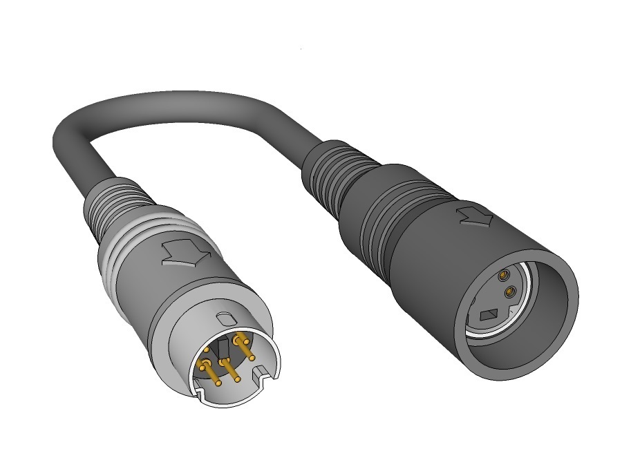 Adapterk. 6Pin Mini DIN WAECO Stecker - 4Pin mini DIN Buchse