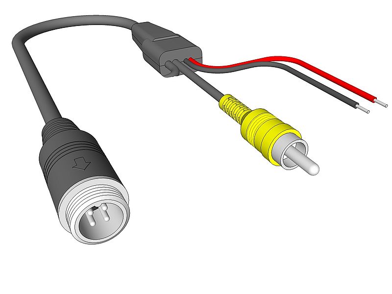 Adapterkabel 4-Pin Aviation Stecker - Cinch Stecker + Strom