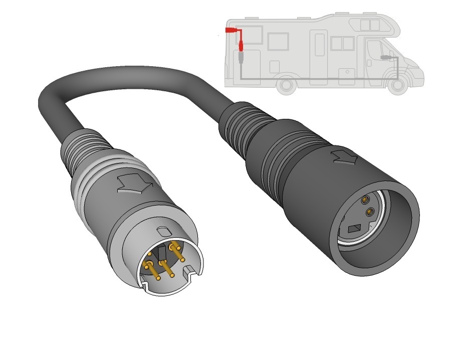 Adapterk. 6Pin Mini DIN WAECO Stecker - 4Pin mini DIN Buchse